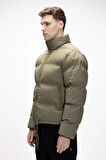 Amsterdam Haki̇ Puffer Kapüşonlu Erkek Mont