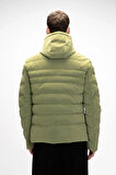 Barcelona Soluk Yeşi̇l Puffer Kapüşonlu Erkek Mont