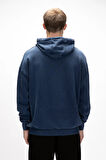 Acid Bear Kapüşonlu İndigo Oversize Erkek Sweatshirt