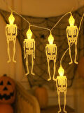 İSKELET PİLLİ LED IŞIK 10 AMPÜL 195CM AST6703 CADILAR BAYRAMI Halloween Parti Dekoru