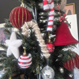 YILBAŞI KADİFE NOEL ÇANI BORDO 12CM AST7303