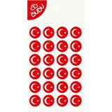 Bu-Bu Sticker Türk Bayrağı Yuvarlak LS0038