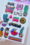 Bu-Bu Puffy Stickers Summer – Yaz Temalı Kabartmalı Eğlenceli Çıkartma Seti