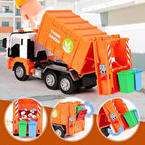 Ceren Ctoys Sesli Işıklı Pilli Basma ile Kalkan Damberli Çöp Kamyonu Turuncu WY1115B