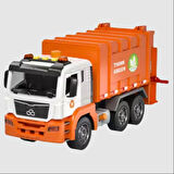 Ceren Ctoys Sesli Işıklı Pilli Basma ile Kalkan Damberli Çöp Kamyonu Turuncu WY1115B