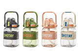 Shotay Ribbon Grib Su Matarası Tritan Siyah 1000Ml