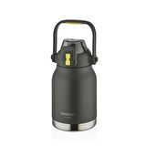 Shotay Çelik Termos Matara Phone Holder 1000Ml Siyah