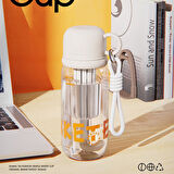 Shotay Cup Cover Su Matarası Tritan Beyaz 800Ml
