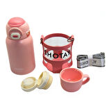 Shotay Turtle Çocuk Termos Matara 520Ml Pembe