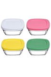 Paşabahçe Pudding 96840 Saklama Kabı Renkli 4'lü 310 cc