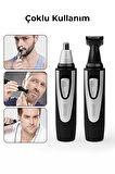 BK-105 Kişisel Bakım Seti 3 in 1 | Saç, Sakal ve Burun Tüyü Temizleme Makinesi, Şarjlı