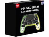 BOOD PS4 Işıklı Şeffaf Kablosuz Oyun Kolu