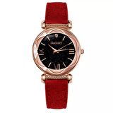 Gogoey Kadın Kol Saati Kırmızı Rose Gold Lüks Moda Şık