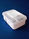 Beslenme Kabı - Çatal Kaşıklı - Bölmeli ve Sosluklu - Plastik Beslenme Kutusu - Lunch To Go Serisi