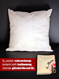 KIRLENT KILIFI+İÇ DOLGU YASTIK Cepli ve Baskılı 45x45 cm I Meow You/Sevgililer Günü