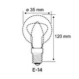 Cata CT-4062 - 4W 3200K Günışığı | LED Filament Buji Rustik Ampul - E14