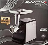 AWOX PE 320 Kıyma Makinası Et Çekme - Sucuk Sosis Domates Salça Yapma Içli Köfte Makinası 2200 W İNOX-SİYAH