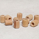 Loren Crafts 10 Adet Ham Boru Ahşap Boncuk 16mm