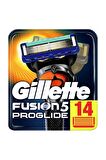 Gilette Fusion 14'lü 5 Bıçaklı Tüm Cilt Tipleri İçin Bıçak Yedeği