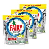 Fairy Platinum Limon Kokulu 270 Yıkama Tablet Bulaşık Makinesi Deterjanı 3x90 Adet 