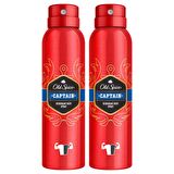 Old Spice Captain Pudrasız Sprey Deodorant 150 ml x 2