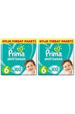 Prima Bebek Bezi Aktif Bebek 6 Ekstra L 2 Aylık Fırsat Paketi 204'lü