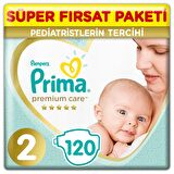 Prima Bebek Bezi Premium Care 2 Beden 2 X 60 Jumbo Paket 120'li