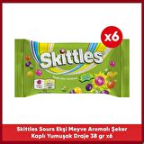 Skittles Sours Ekşi Meyve Aromalı Draje Şekerleme 38 G 6X