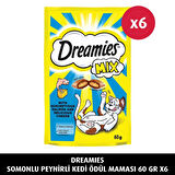 Dreamies Mix Peynirli ve Somonlu 60 gr 6'lı Kedi Ödül Maması