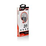 KTOOLS MINI 2A 20 CM SIYAH TYPE C DATA KABLO