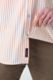 BROTHERS ERKEK TAILORED FIT UZUN KOL GARNİLİ OXFORD GÖMLEK BEYAZ-TURUNCU ÇİZGİLİ