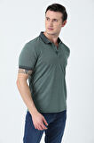 BROTHERS ERKEK POLO YAKA LOGO NAKIŞLI MERSERİZE T-SHIRT SARMAŞIK YEŞİLİ