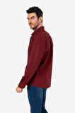 BROTHERS ERKEK COMFORT FIT BASIC UZUN KOL TEK CEPLİ YIKAMALI GABARDİNGÖMLEK KANSAS LS BORDO B01.242.427