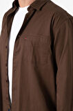 BROTHERS ERKEK COMFORT FIT BASIC UZUN KOL TEK CEPLİ YIKAMALI GABARDİNGÖMLEK KANSAS LS KAHVERENGİ B01.242.427