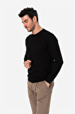 BROTHERS ERKEK STANDART KALIP BİSİKLET YAKALI BASIC  TRİKO KAZAK CUSTER SİYAH B05.242.539