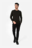 BROTHERS ERKEK STANDART KALIP BİSİKLET YAKALI BASIC  TRİKO KAZAK CUSTER ORMAN YEŞİLİ B05.242.539
