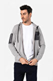 BROTHERS ERKEK RAHAT KESİM KAPÜŞONLU CEP DETAYLI ÇİFT TARAFLI FERMUARLI SWEATSHIRT JORDAN GRİ B06.242.691