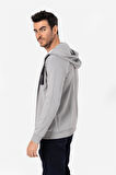 BROTHERS ERKEK RAHAT KESİM KAPÜŞONLU CEP DETAYLI ÇİFT TARAFLI FERMUARLI SWEATSHIRT JORDAN GRİ B06.242.691