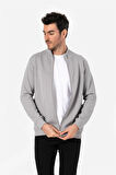 BROTHERS ERKEK RAHAT KESİM DİK YAKALI YANDAN CEPLİ ÇİFT TARAFLI FERMUARLI  SWEATSHIRT JAMES GRİ B06.242.692