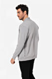 BROTHERS ERKEK RAHAT KESİM DİK YAKALI YANDAN CEPLİ ÇİFT TARAFLI FERMUARLI  SWEATSHIRT JAMES GRİ B06.242.692