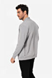 BROTHERS ERKEK RAHAT KESİM DİK YAKALI YANDAN CEPLİ ÇİFT TARAFLI FERMUARLI  SWEATSHIRT JAMES GRİ B06.242.692