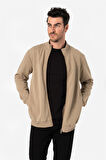 BROTHERS ERKEK RAHAT KESİM DİK YAKALI YANDAN CEPLİ ÇİFT TARAFLI FERMUARLI  SWEATSHIRT JAMES VİZON B06.242.692