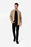 BROTHERS ERKEK RAHAT KESİM DİK YAKALI YANDAN CEPLİ ÇİFT TARAFLI FERMUARLI  SWEATSHIRT JAMES VİZON B06.242.692