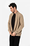 BROTHERS ERKEK RAHAT KESİM DİK YAKALI YANDAN CEPLİ ÇİFT TARAFLI FERMUARLI  SWEATSHIRT JAMES VİZON B06.242.692