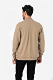 BROTHERS ERKEK RAHAT KESİM DİK YAKALI YANDAN CEPLİ ÇİFT TARAFLI FERMUARLI  SWEATSHIRT JAMES VİZON B06.242.692