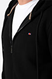BROTHERS ERKEK RAHAT KESİM KAPÜŞONLU YANDAN CEPLİ  LOGO NAKIŞLI  SWEATSHIRT JABBAR SİYAH B06.242.693