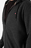 BROTHERS ERKEK RAHAT KESİM KAPÜŞONLU YANDAN CEPLİ  LOGO NAKIŞLI  SWEATSHIRT JABBAR ANTRASİT B06.242.693