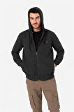 BROTHERS ERKEK RAHAT KESİM KAPÜŞONLU YANDAN CEPLİ  LOGO NAKIŞLI  SWEATSHIRT JABBAR ANTRASİT B06.242.693