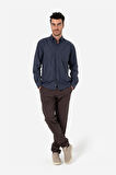BROTHERS ERKEK COMFORT FIT UZUN KOL TEK CEPLİ FLANEL GÖMLEK HUN LS LACİVERT B01.242.529