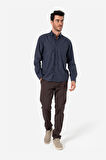 BROTHERS ERKEK COMFORT FIT UZUN KOL TEK CEPLİ FLANEL GÖMLEK HUN LS LACİVERT B01.242.529